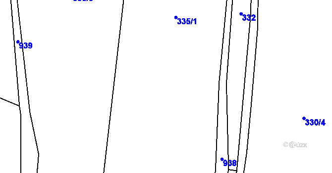 Parcela st. 335/1 v KÚ Šárovcova Lhota, Katastrální mapa