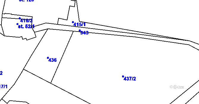Parcela st. 437 v KÚ Šárovcova Lhota, Katastrální mapa