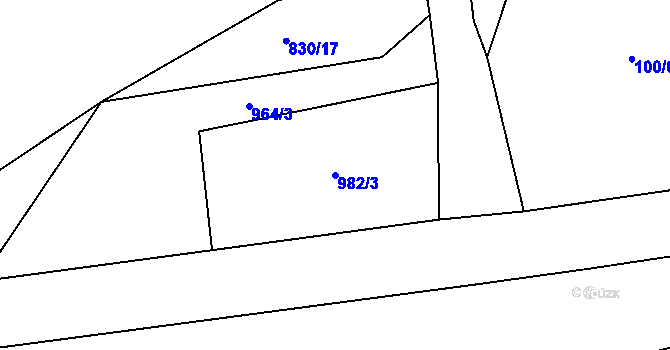 Parcela st. 982/3 v KÚ Šárovcova Lhota, Katastrální mapa
