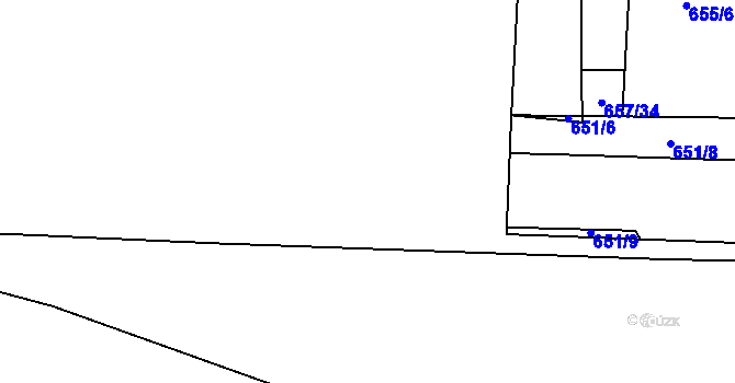 Parcela st. 657/37 v KÚ Šárovcova Lhota, Katastrální mapa