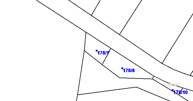 Parcela st. 178/1 v KÚ Šárovcova Lhota, Katastrální mapa