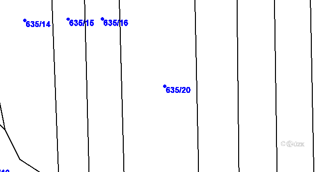 Parcela st. 635/20 v KÚ Šárovcova Lhota, Katastrální mapa