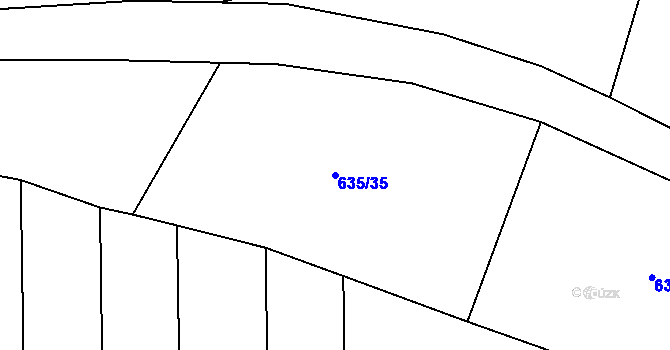 Parcela st. 635/35 v KÚ Šárovcova Lhota, Katastrální mapa