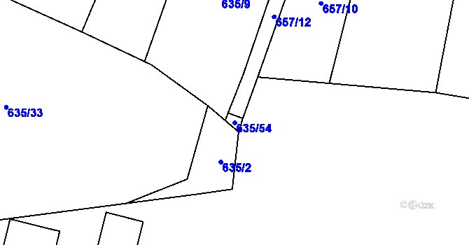 Parcela st. 635/54 v KÚ Šárovcova Lhota, Katastrální mapa