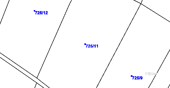 Parcela st. 725/11 v KÚ Šárovcova Lhota, Katastrální mapa