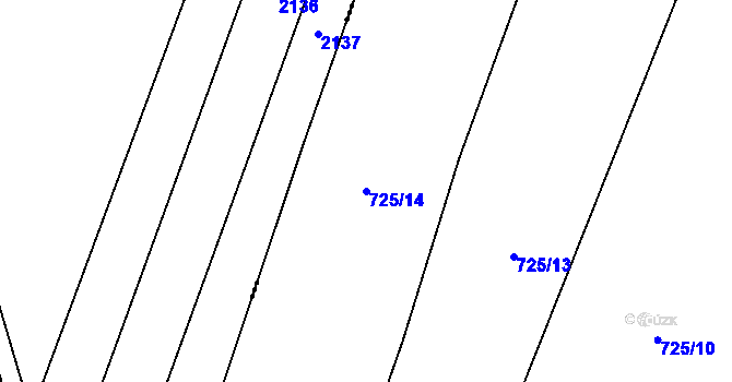 Parcela st. 725/14 v KÚ Šárovcova Lhota, Katastrální mapa