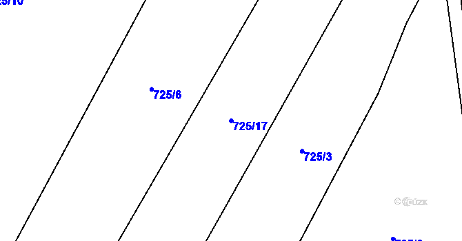Parcela st. 725/17 v KÚ Šárovcova Lhota, Katastrální mapa