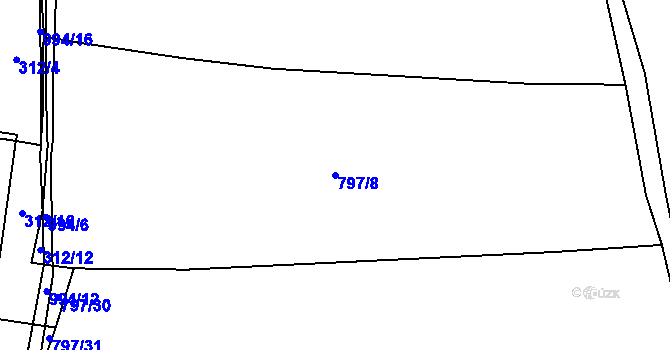 Parcela st. 797/8 v KÚ Šárovcova Lhota, Katastrální mapa