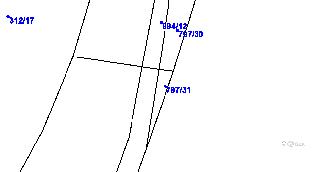 Parcela st. 797/31 v KÚ Šárovcova Lhota, Katastrální mapa