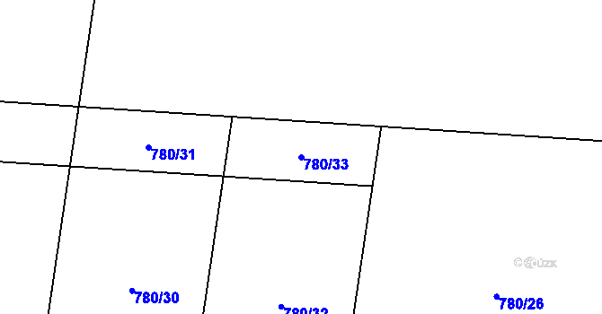 Parcela st. 780/33 v KÚ Šárovcova Lhota, Katastrální mapa