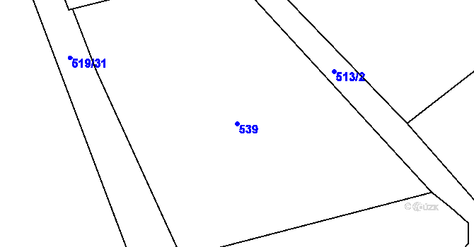 Parcela st. 539 v KÚ Mlázovy, Katastrální mapa