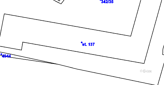 Parcela st. 137 v KÚ Mlékojedy u Litoměřic, Katastrální mapa