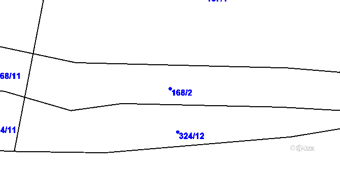 Parcela st. 168/2 v KÚ Mlékojedy u Litoměřic, Katastrální mapa