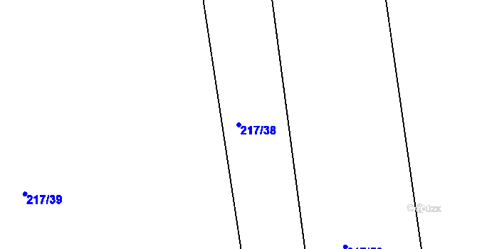 Parcela st. 217/38 v KÚ Mlékojedy u Litoměřic, Katastrální mapa