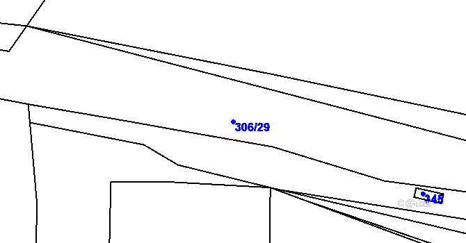 Parcela st. 306/29 v KÚ Mlékojedy u Litoměřic, Katastrální mapa