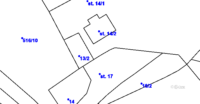 Parcela st. 15 v KÚ Mlékosrby, Katastrální mapa