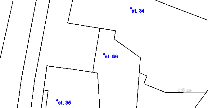 Parcela st. 66 v KÚ Mlékosrby, Katastrální mapa