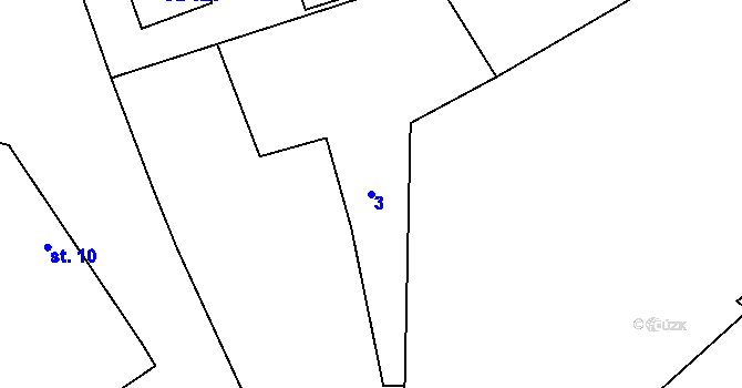 Parcela st. 3 v KÚ Mlékosrby, Katastrální mapa