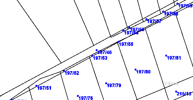 Parcela st. 197/46 v KÚ Mlékosrby, Katastrální mapa