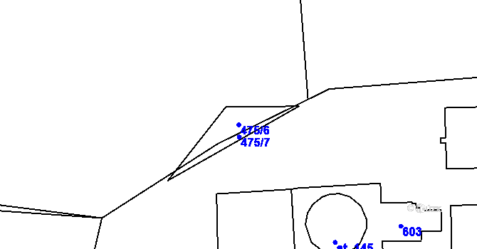 Parcela st. 475/6 v KÚ Mlékosrby, Katastrální mapa