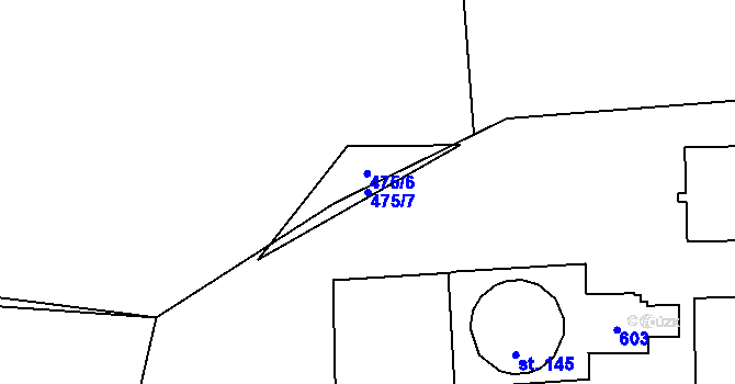 Parcela st. 475/7 v KÚ Mlékosrby, Katastrální mapa