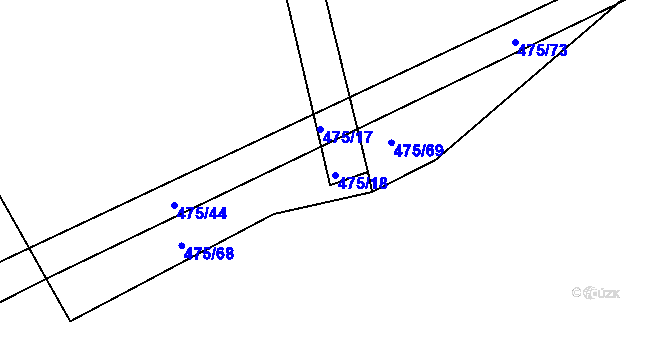 Parcela st. 475/18 v KÚ Mlékosrby, Katastrální mapa