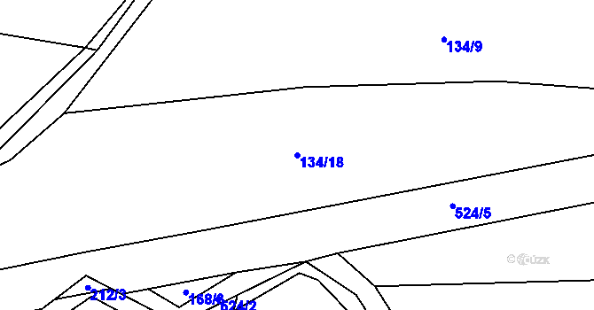 Parcela st. 134/18 v KÚ Mlékosrby, Katastrální mapa