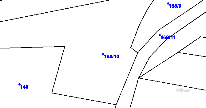 Parcela st. 168/10 v KÚ Mlékosrby, Katastrální mapa