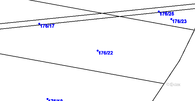 Parcela st. 176/22 v KÚ Mlékosrby, Katastrální mapa