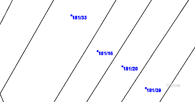 Parcela st. 181/16 v KÚ Mlékosrby, Katastrální mapa