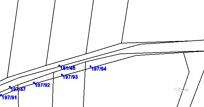 Parcela st. 181/46 v KÚ Mlékosrby, Katastrální mapa