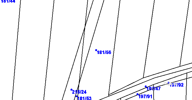 Parcela st. 181/56 v KÚ Mlékosrby, Katastrální mapa