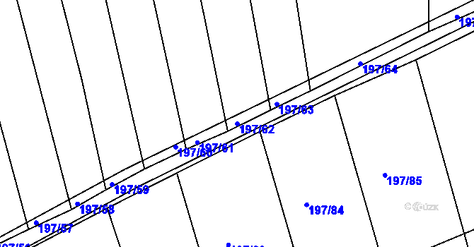 Parcela st. 197/62 v KÚ Mlékosrby, Katastrální mapa