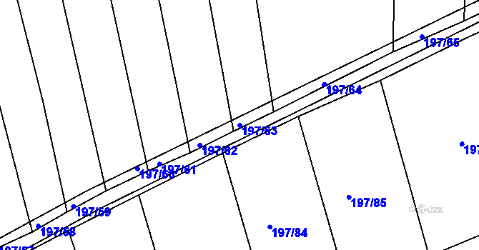 Parcela st. 197/63 v KÚ Mlékosrby, Katastrální mapa