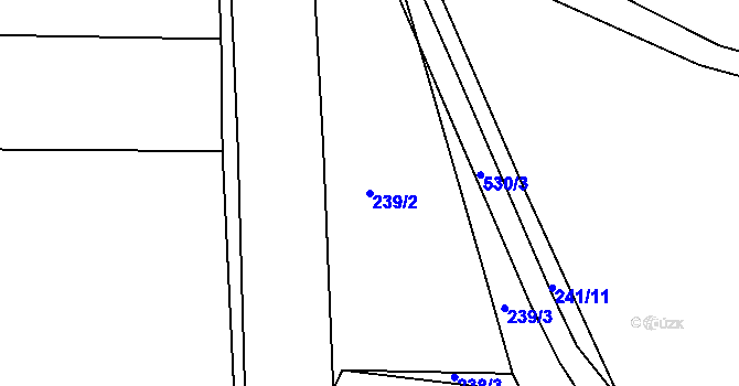 Parcela st. 239/2 v KÚ Mlékosrby, Katastrální mapa