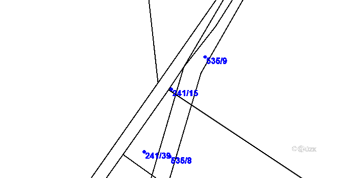 Parcela st. 241/15 v KÚ Mlékosrby, Katastrální mapa