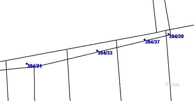 Parcela st. 394/33 v KÚ Mlékosrby, Katastrální mapa