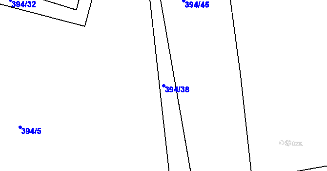 Parcela st. 394/38 v KÚ Mlékosrby, Katastrální mapa