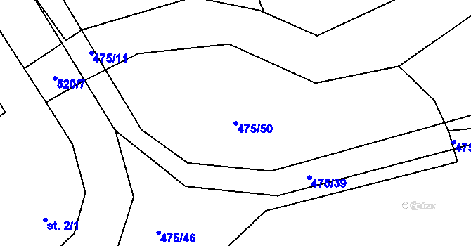 Parcela st. 475/50 v KÚ Mlékosrby, Katastrální mapa