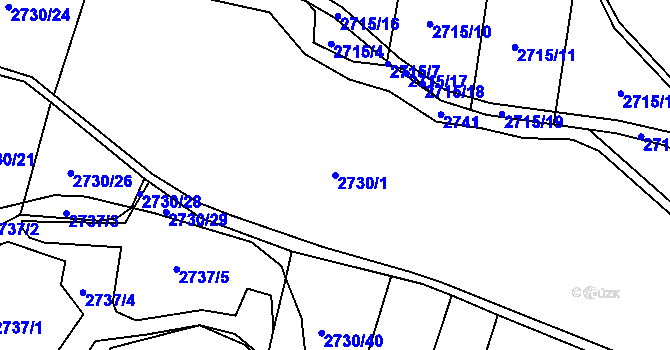 Parcela st. 2730/1 v KÚ Mlékovice u Neveklova, Katastrální mapa