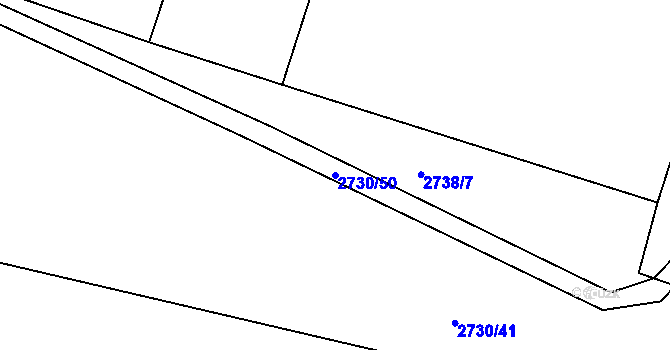 Parcela st. 2730/50 v KÚ Mlékovice u Neveklova, Katastrální mapa