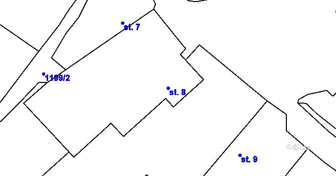 Parcela st. 8 v KÚ Mlýny u Choustníku, Katastrální mapa