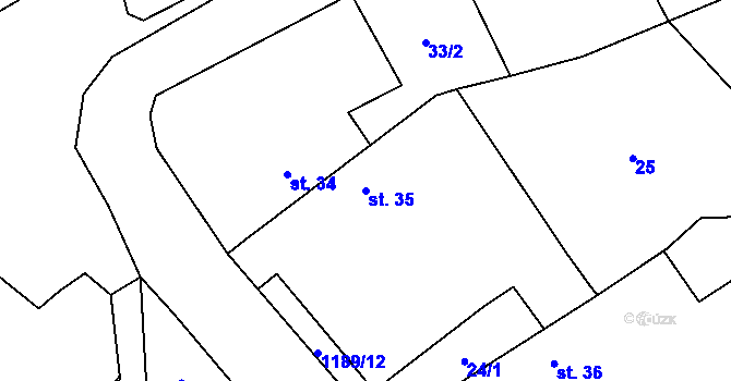 Parcela st. 35 v KÚ Mlýny u Choustníku, Katastrální mapa