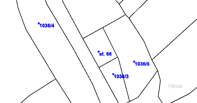 Parcela st. 66 v KÚ Mlýny u Choustníku, Katastrální mapa