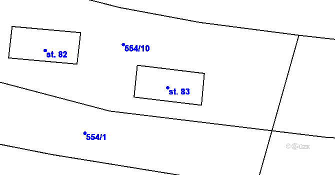 Parcela st. 83 v KÚ Mlýny u Choustníku, Katastrální mapa