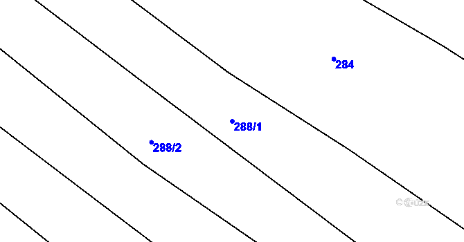 Parcela st. 288/1 v KÚ Mlýny u Choustníku, Katastrální mapa