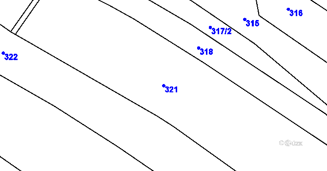 Parcela st. 321 v KÚ Mlýny u Choustníku, Katastrální mapa