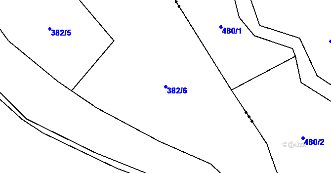 Parcela st. 382/6 v KÚ Mlýny u Choustníku, Katastrální mapa