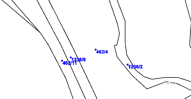 Parcela st. 462/4 v KÚ Mlýny u Choustníku, Katastrální mapa