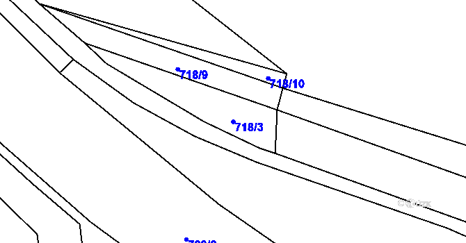 Parcela st. 718/3 v KÚ Mlýny u Choustníku, Katastrální mapa